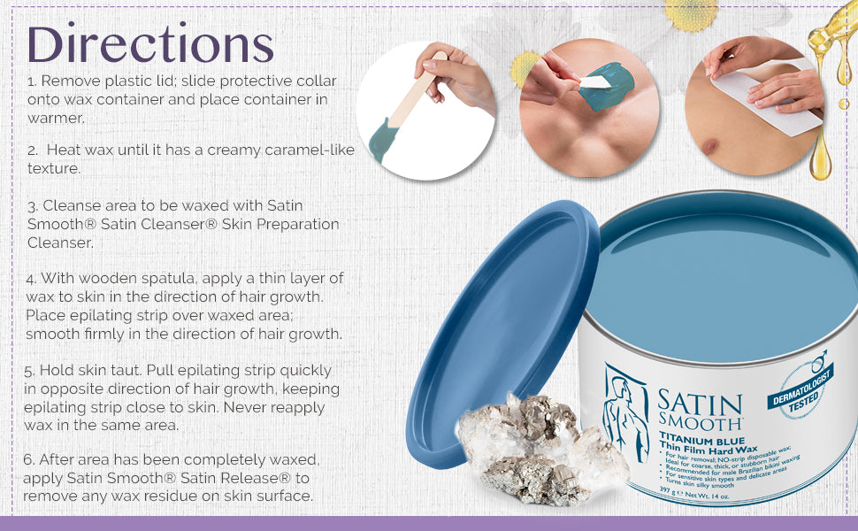 Satin Smooth Titanium Blue Thin Hard Wax