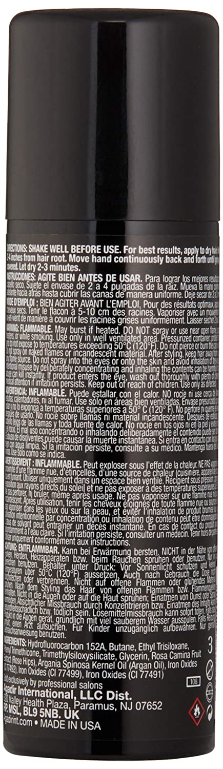 Agadir Root Concealer Temporary Touch Up Spray - Black - 2 oz Hair Color