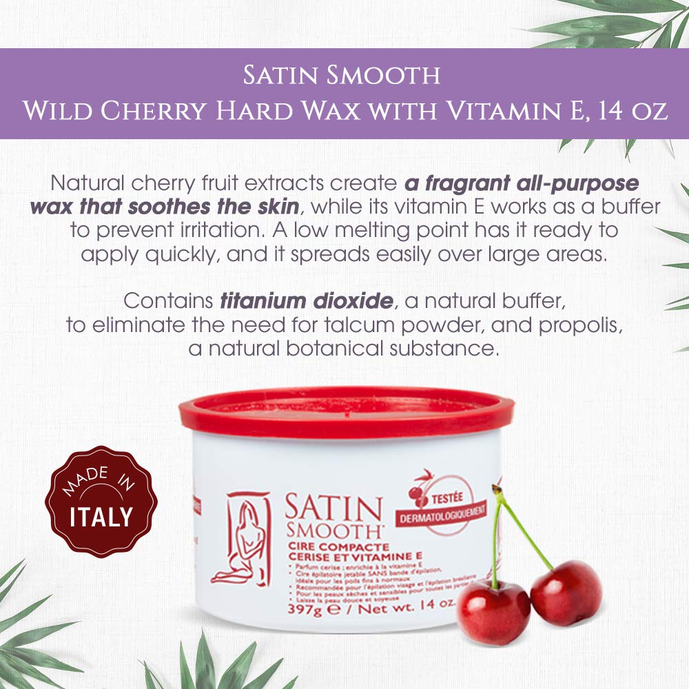 Satin Smooth Wild Cherry Hard Wax with Vitamin E