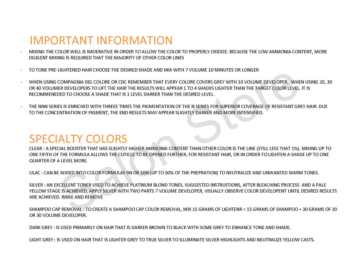 COMPAGNIA DEL COLORE 1N BLACK - Salon Quality Professional Beauty Products Company