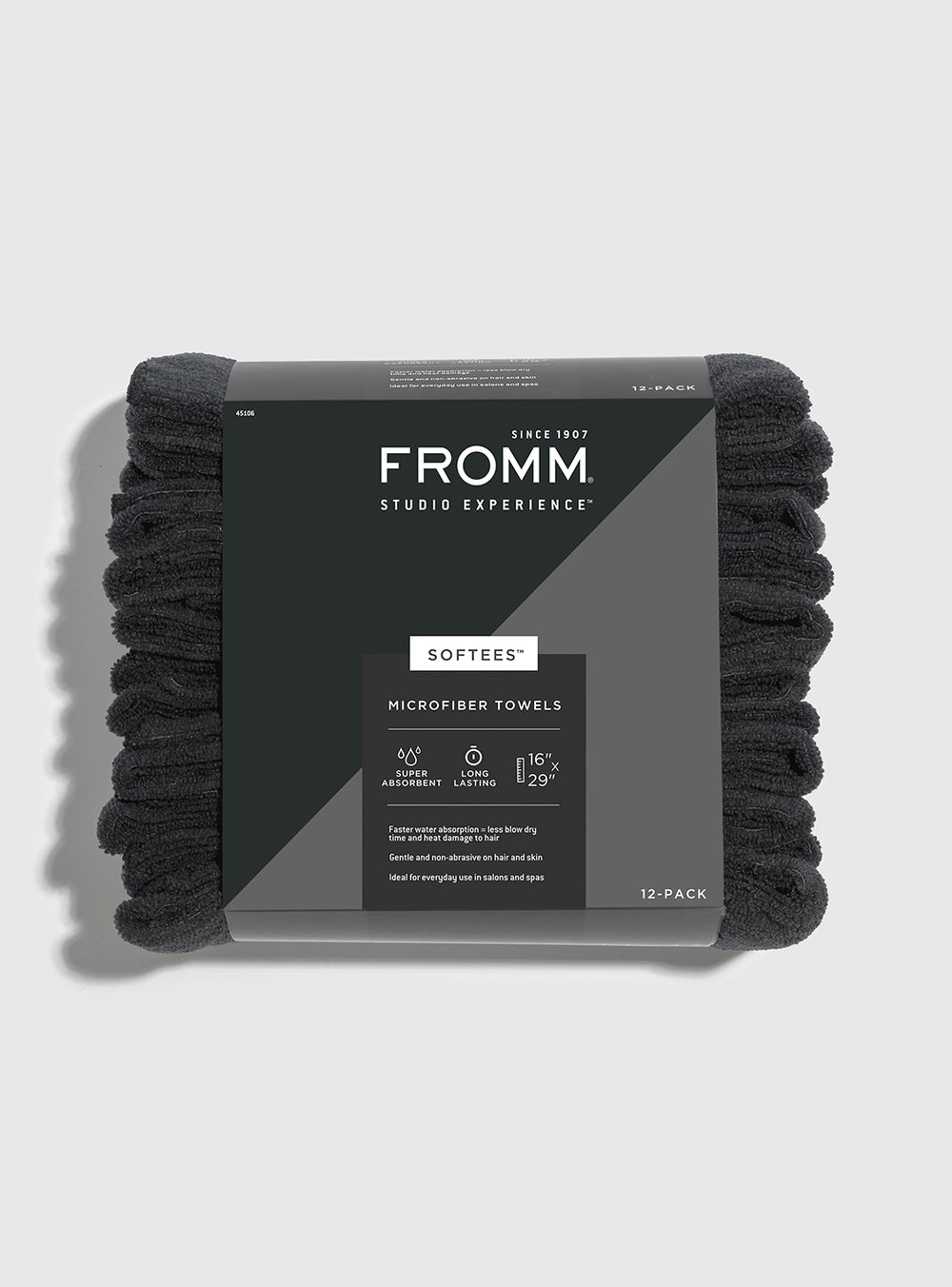 Fromm Softees Microfiber Towel Black 10pk - Salon Quality Professional Beauty Products Company