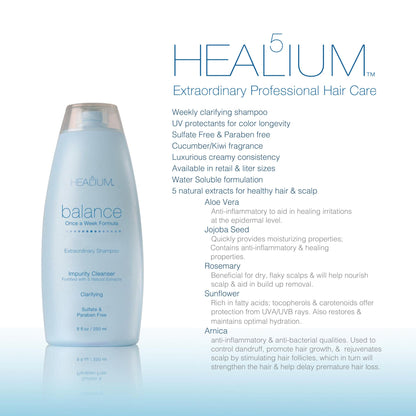 Healium Balance Clarifying Shampoo - Salon Quality Professional Beauty Products Company