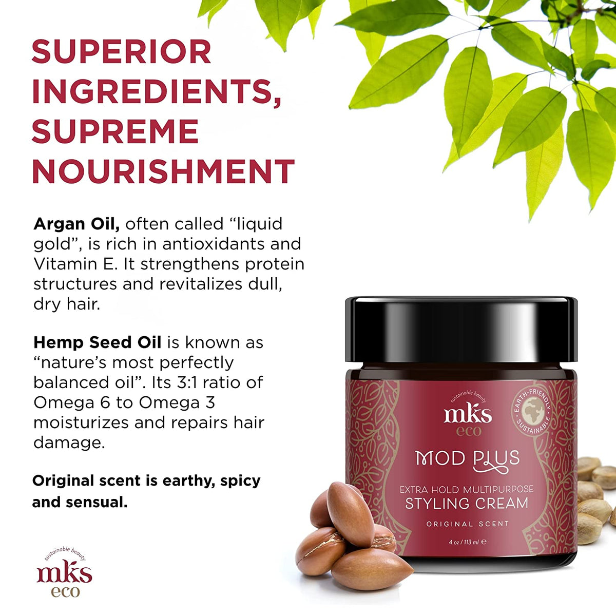 MKS eco Mod Plus Extra hold multipurpose styling cream original scent 4oz - Salon Quality Professional Beauty Products Company