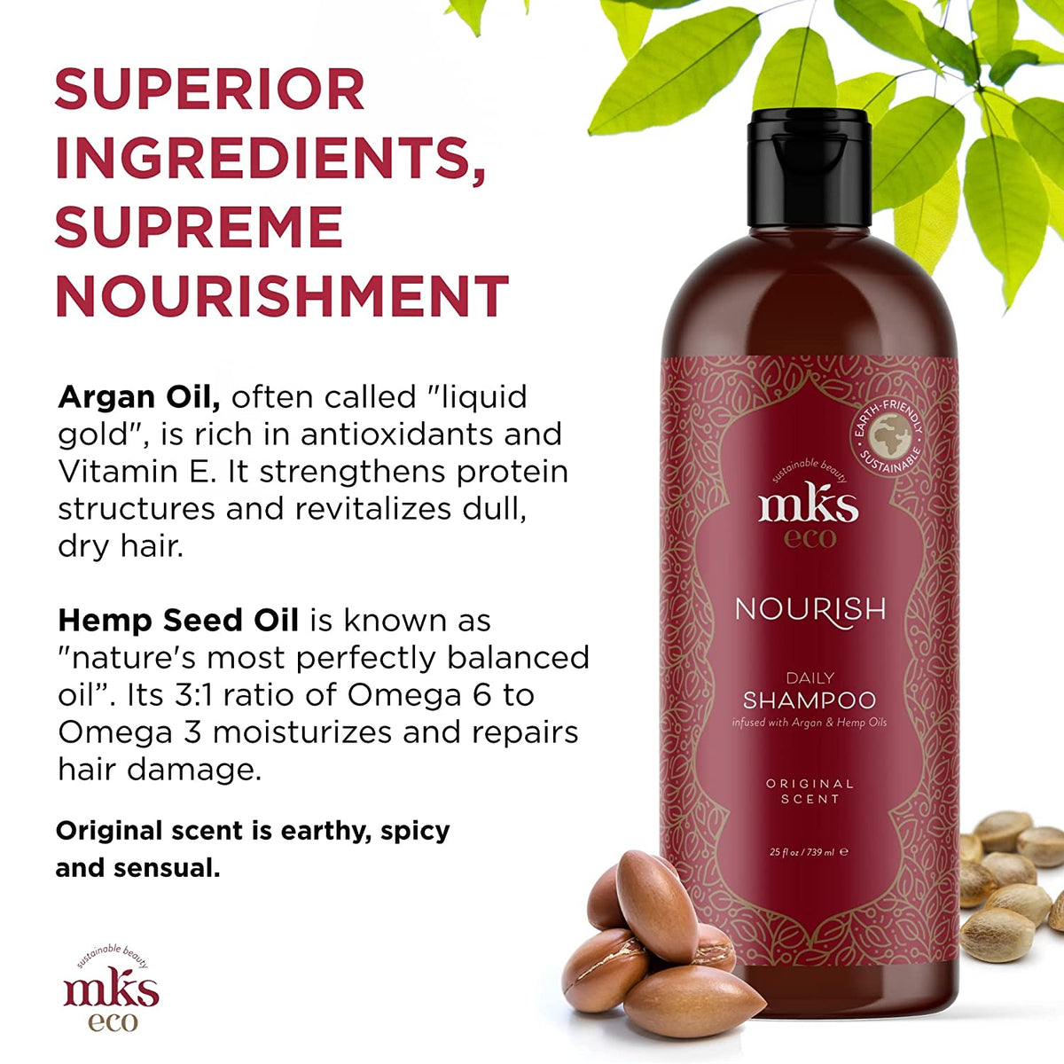 MKS eco Nourish Daily Shampoo original scent - Salon Quality Professional Beauty Products Company