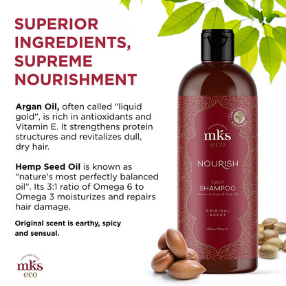 MKS eco Nourish Daily Shampoo original scent - Salon Quality Professional Beauty Products Company