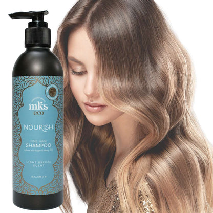 MKS eco Nourish Shampoo for Fine Hair – 25th Anniversary Silver Edition LITE BREEZE 1 LTR - Salon Quality Professional Beauty Products Company