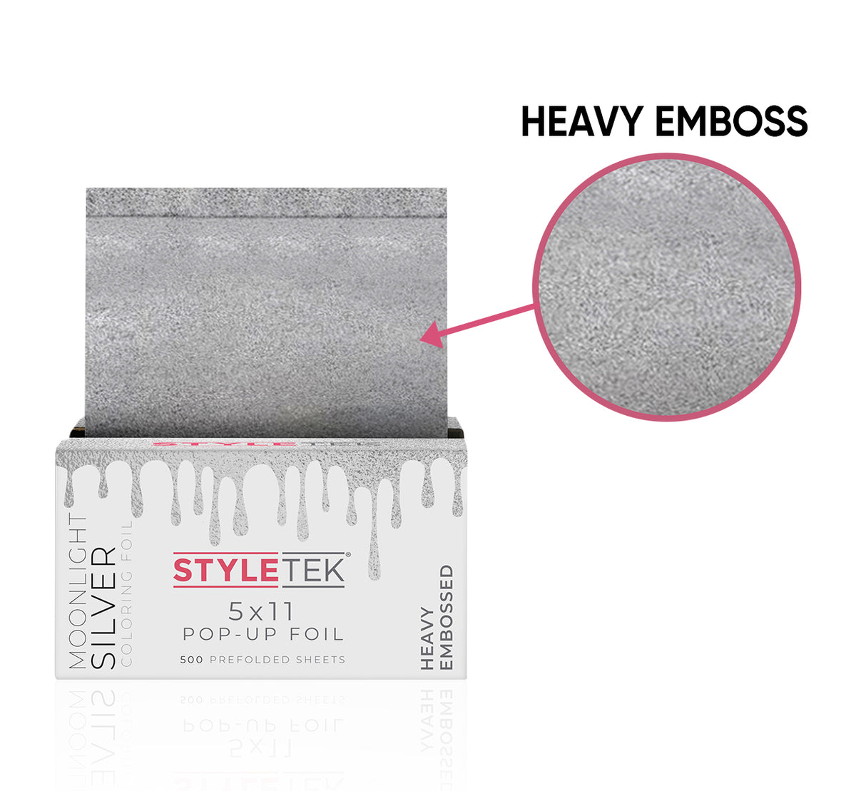 Moonlight Silver Pop-Up Heavy Embossed Foil 500ct - Salon Quality Professional Beauty Products Company